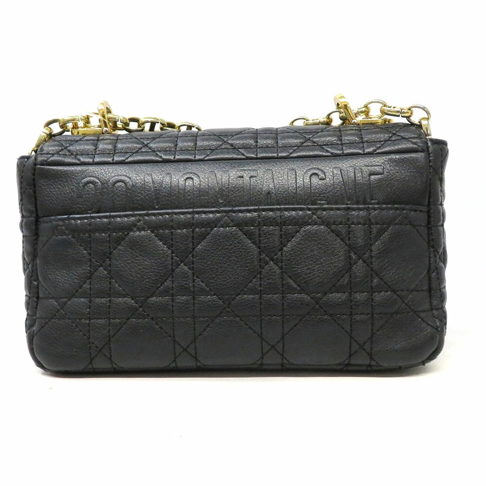 DIOR Caro Bag Shoulder Leather Calfskin Black Cannage - Picture 2 of 11